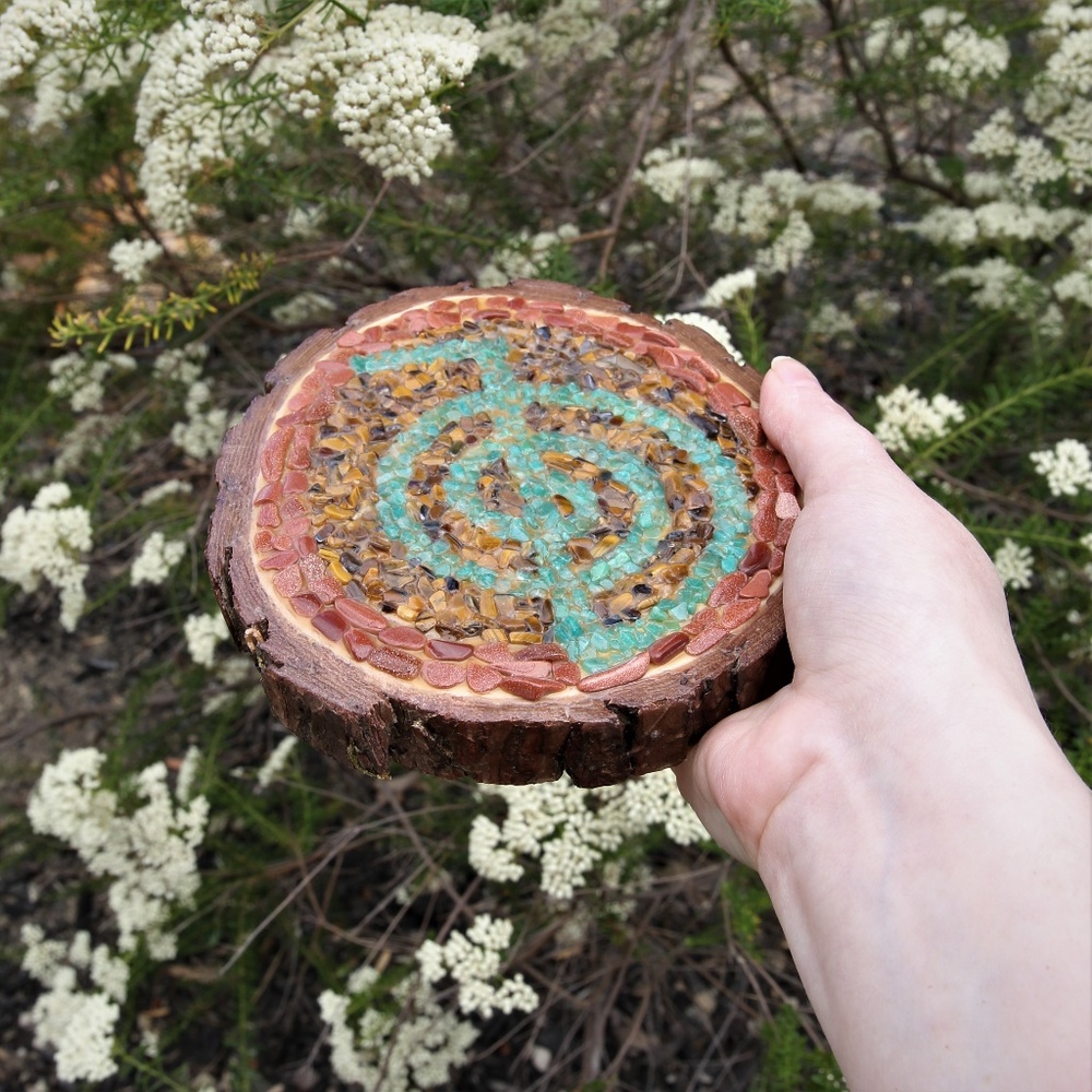 Reiki Cho Ku Rei Crystal Grid Altar Mosaic Art